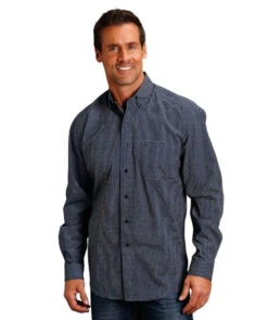 Stetson Blue Geo Print Shirt