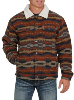 Men's Cinch Print Trucker Jacket -Cavalleria Toscana Store mens printed trucker jacket multi front MWJ1511006 miller 51124.1670106341