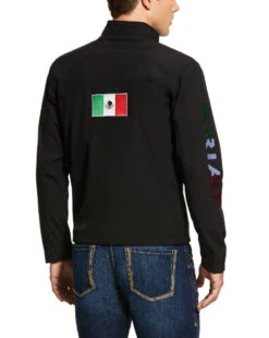 Men's Ariat Team Softshell Mexico Jacket -Cavalleria Toscana Store mens team mexico jacket black back 10031424 ariat 08311.1645224947