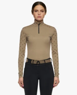 Cavalleria Toscana Mini Flock CT 1/4 Zip Top 12 Cavalleria Toscana Mini Flock CT 1/4 Zip Top -Cavalleria Toscana Store mini flock print wool 1 2 zip brown front POD307 PA063 4B00 cavalleria toscana 97551.1664132096