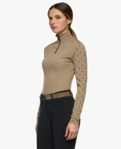 Cavalleria Toscana Mini Flock CT 1/4 Zip Top 10 Cavalleria Toscana Mini Flock CT 1/4 Zip Top -Cavalleria Toscana Store mini flock print wool 1 2 zip brown side POD307 PA063 4B00 cavalleria toscana 13634.1664132633