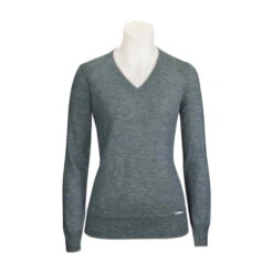 RJ Classics Natalie V-Neck Sweater -Cavalleria Toscana Store natalie v neck sweater sea pine heather front NV006 rj classics 41018.1661377607