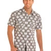 R&R Cowboy Palm Tree Short Sleeve Shirt 1 R&R Cowboy Palm Tree Short Sleeve Shirt -Cavalleria Toscana Store palm tree SS shirt front B1S1141 panhandle 70668.1559331090