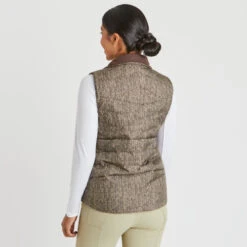 Piper Down Vest -Cavalleria Toscana Store piper down vest tan herringbone back 30464 smartpak 17410.1665872980