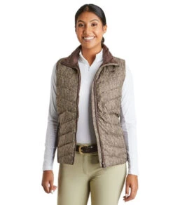 Piper Down Vest -Cavalleria Toscana Store piper down vest tan herringbone front 30464 smartpak 66088.1665872969