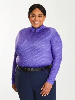 Piper 1/4 Zip Sun Shirt Long Sleeve Prints -Cavalleria Toscana Store piper print sun shirt ls iris.geo front 29332 smartpak 30516.1690575124