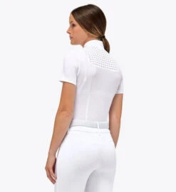 Cavalleria Toscana Pique Competition Polo Short Sleeve -Cavalleria Toscana Store pique mesh zip polo white back POD335 PA073 0101 CT 93317.1683686625