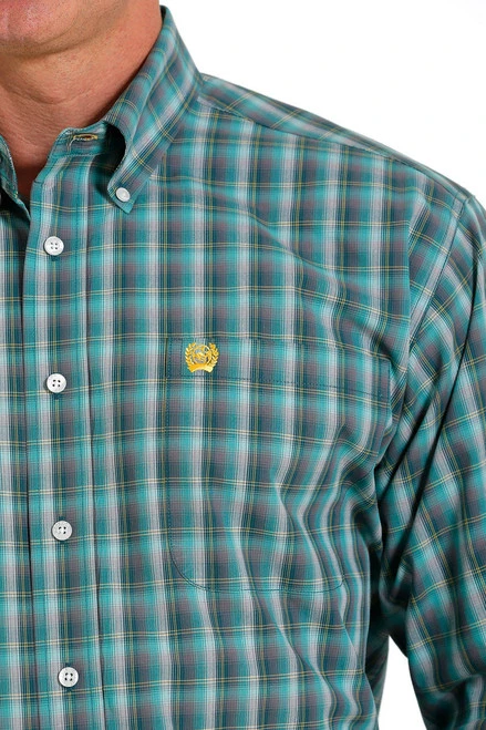 Men's Cinch Teal Plaid Shirt Long Sleeve 3 Men's Cinch Teal Plaid Shirt Long Sleeve