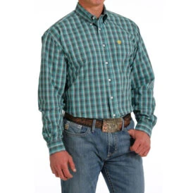 Men's Cinch Teal Plaid Shirt Long Sleeve 10 Men's Cinch Teal Plaid Shirt Long Sleeve -Cavalleria Toscana Store plaid shirt ls teal side MTW1105578 cinch 85786.1689643132