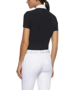 Cavalleria Toscana Pleated Shirt Short Sleeve -Cavalleria Toscana Store pleated jersey SS navy back CAD153 JE022 7901 CT 32035.1670880200