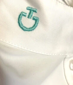 Cavalleria Toscana Perforated Sides Competition Polo -Cavalleria Toscana Store polo perforated insert white green logo CT 83330.1690499513