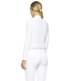 Cavalleria Toscana Poplin Bib Competition LS Polo -Cavalleria Toscana Store poplin bib jersey comp polo LS white back POD256 JE022 0001 CT 31758.1655842573