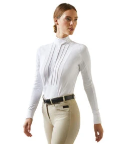 Ariat Luxe Show Shirt Long Sleeve -Cavalleria Toscana Store pro luxe show shirt white front 10043396 ariat 53055.1676136280