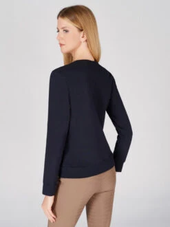 Vestrum Procida Horse Sweatshirt -Cavalleria Toscana Store procida horse sweater navy back W6722 65038 00079 vestrum 40044.1681613481