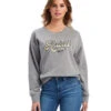 Ariat REAL Metallic Varsity Logo Crop Sweatshirt -Cavalleria Toscana Store real metallic varsity crop heather grey front 10041817 ariat 75475.1660599783