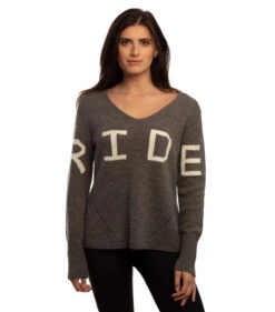 Goode Rider RIDE Sweater -Cavalleria Toscana Store ride sweater heather charcoal front 19037 3758 goode rider 61577.1665773727