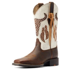 Ariat Round Up Southwest StretchFit Western Boot -Cavalleria Toscana Store round up sw stretchfit brown.wh front 10044434 ariat 28031.1677192539