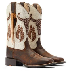 Ariat Round Up Southwest StretchFit Western Boot -Cavalleria Toscana Store round up sw stretchfit brown.wh hero 10044434 ariat 18143.1677192558