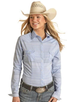 Panhandle Rough Stock Powder Blue Stripe Shirt -Cavalleria Toscana Store rs snap front ls pow.blue front RSWSOSR0NG panhandle 86308.1677202985