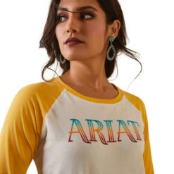 Ariat Serape Baseball Tee -Cavalleria Toscana Store serape baseball tee cocoyolk detail 10043810 ariat 93185.1677517141