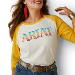 Ariat Serape Baseball Tee -Cavalleria Toscana Store serape baseball tee cocoyolk logo 10043810 ariat 03812.1677517136