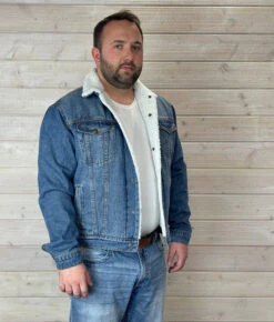 Men's Roper Sherpa Denim Jacket -Cavalleria Toscana Store sherpa denim jacket side roper 08948.1669169981