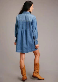 Stetson Denim Shirt Style Dress -Cavalleria Toscana Store shirt style dress denim back 1105705942031 stetson 76591.1678216297