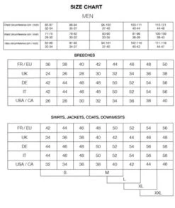 Men's Samshield Miami Competition Jacket -Cavalleria Toscana Store size guide mens samshield 002 33044.1654201704