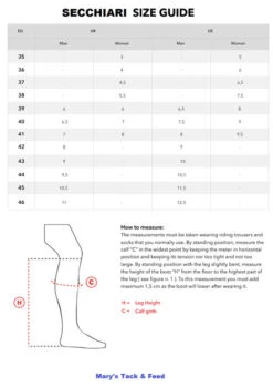 Secchiari Athena GP Tall Boots -Cavalleria Toscana Store size guide secchiari boots 62147.1642365962