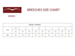 Animo Naspre Knee Grip Breeches -Cavalleria Toscana Store size guide womens breeches animo 11795.1601157205