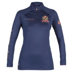 Aubrion Team Long Sleeve Base Layer -Cavalleria Toscana Store team base layer navy front 8515A aubrion 16957.1644441968