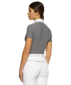 Cavalleria Toscana CT Team Red Stripe Polo -Cavalleria Toscana Store team compet polo ss grey back POD274 JE022 8980 CT 45007.1640128178