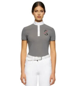 Cavalleria Toscana CT Team Red Stripe Polo -Cavalleria Toscana Store team compet polo ss grey front POD274 JE022 8980 CT 22741.1640128196