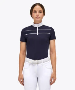 Cavalleria Toscana Team Daytona Polo Short Sleeve -Cavalleria Toscana Store team daytona polo ss smoky blue front POD297 JE022 0001 cavalleria toscana 99249.1661549176