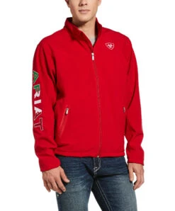 Men's Ariat Team Softshell Mexico Jacket -Cavalleria Toscana Store team mexico softshell red front 10033525 ariat men 89791.1670379224
