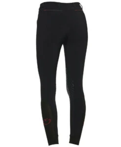 Cavalleria Toscana Team Red Stripe Knee Grip Breeches -Cavalleria Toscana Store team red stripe breech black back PAD160 JE010 9999 CT 91249.1639868900