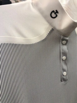 Cavalleria Toscana Tech Piqué Polo Short Sleeve -Cavalleria Toscana Store tech pique polo SS blk wht shoulder POD351 PA005 CT 56744.1688778935