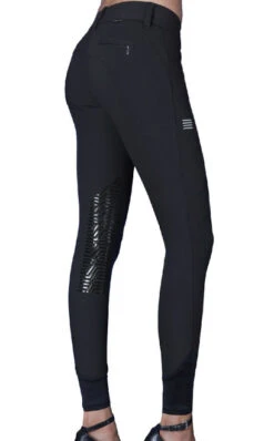 GhoDho Tinley Pro Grip Knee Patch Breeches -Cavalleria Toscana Store tinley breech black side ghodho 85487.1643579146