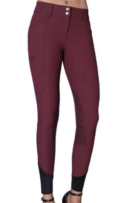 GhoDho Tinley Pro Grip Knee Patch Breeches -Cavalleria Toscana Store tinley breech rouge front ghodho 20808.1643579171