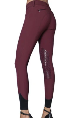 GhoDho Tinley Pro Grip Knee Patch Breeches -Cavalleria Toscana Store tinley breech rouge side ghodho 96336.1643579139
