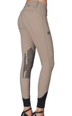 GhoDho Tinley Pro Grip Knee Patch Breeches -Cavalleria Toscana Store tinley breech taupe side ghodho 68775.1643579144