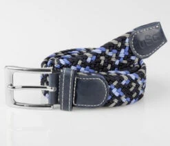 USG Casual Stretch Belts -Cavalleria Toscana Store usg casual stretch belt navy grey blue 83959.1589058435