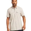 Men's Ariat VentTEK Outbound Fitted Shirt -Cavalleria Toscana Store venttek outbound fitted SS shirt dunescape front 10039576 ariat 13778.1653243925