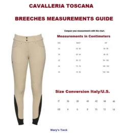 Cavalleria Toscana CT Academy Breeches Knee Grip -Cavalleria Toscana Store womens breech measure size conversion CT 73379.1688605362